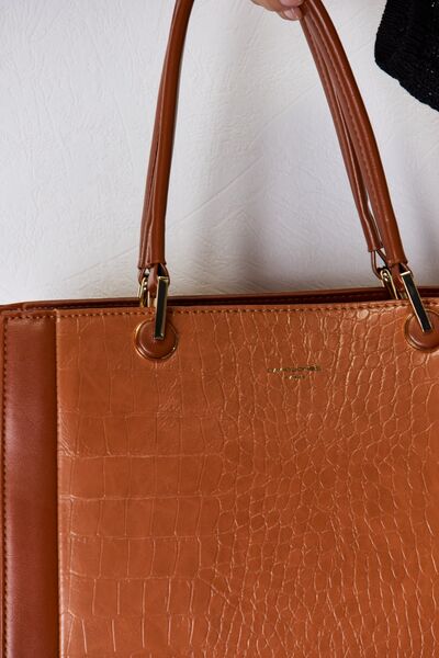 David Jones Texture Vegan Leather Shoulder Handbag - Professional Polish with Everyday Versatility!