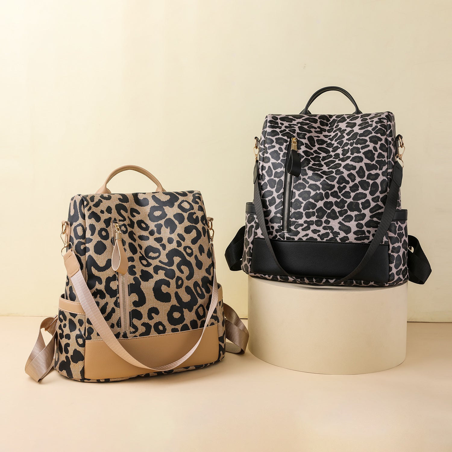 Leopard Vegan Leather Backpack Bag - Unleash Your Wild Side!