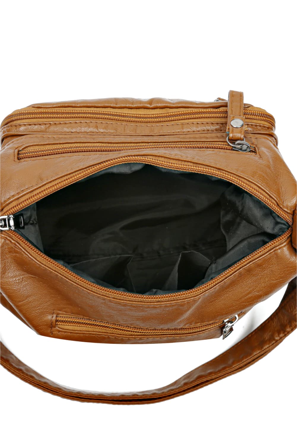 Multi-Pocket Vegan Leather Crossbody Bag - Spacious Yet Sleek!