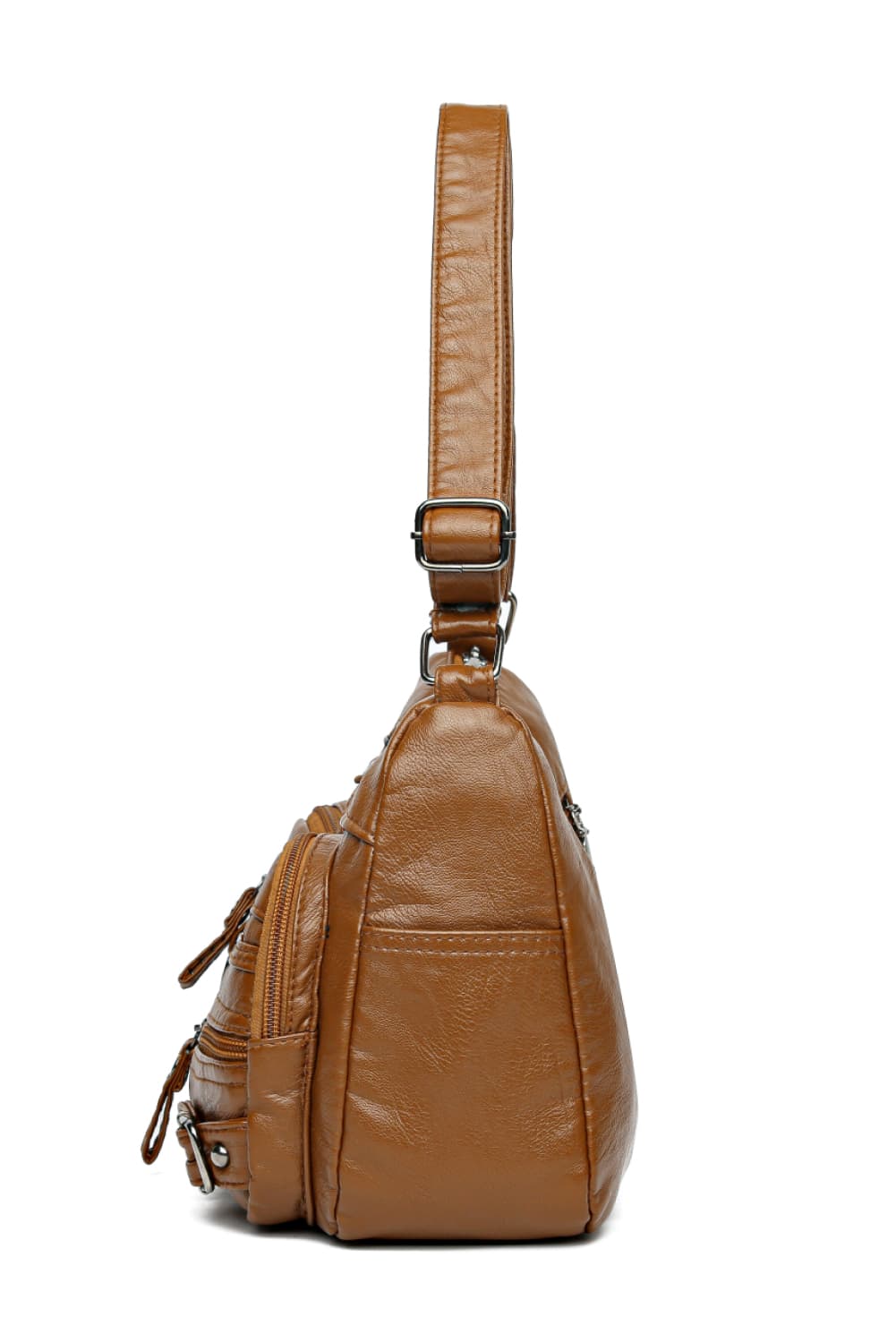 Multi-Pocket Vegan Leather Crossbody Bag - Spacious Yet Sleek!